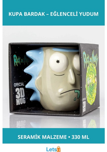 Eğlenceli Mizahi Tasarım Seramik Rick Kupa Bardak