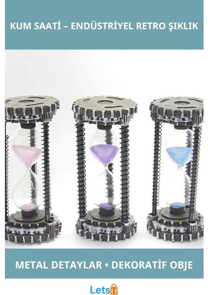 Endüstriyel Retro Tasarım Metal Kum Saati