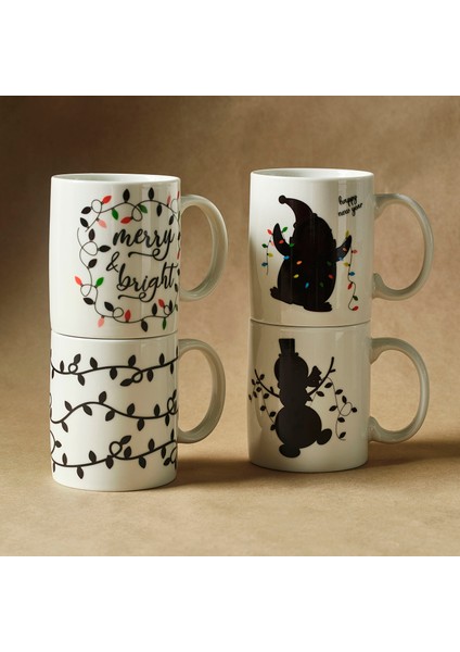 New Year Yılbaşı Twinkle 4 Kişilik Kupa Seti 340 ml