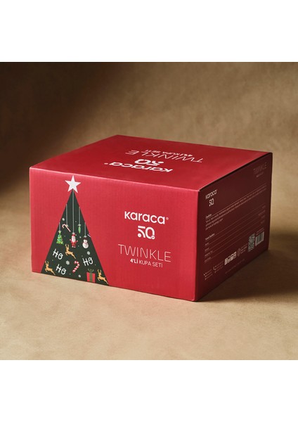New Year Yılbaşı Twinkle 4 Kişilik Kupa Seti 340 ml modelleri
