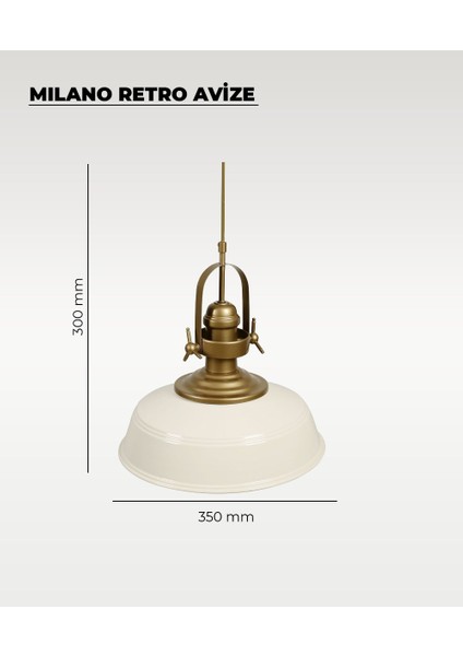 Milano Retro Avize Beyaz / Metal - E27 Duylu modelleri