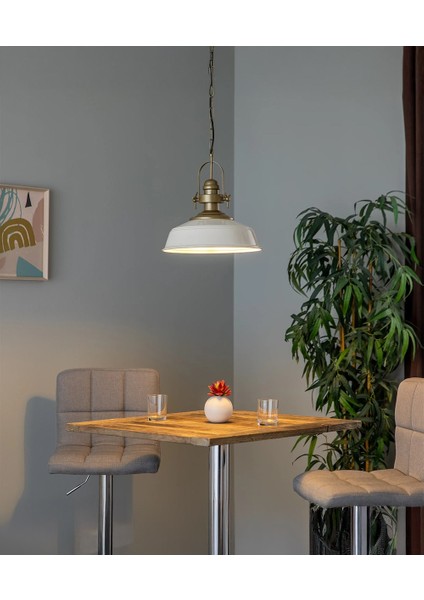 Milano Retro Avize Beyaz / Metal - E27 Duylu fırsatları