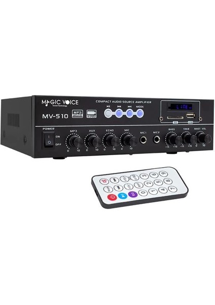 MV-510 50 Watt Usb-Sd-Bluetooth Girişli Hat Trafolu Ses Mixer