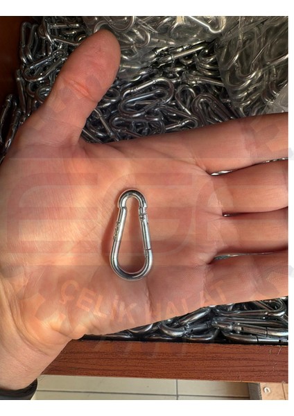 Karabina 4 mm Yaylı Kanca Galvanizli Olta Dağcılık Kamp Malzemeleri Salıncak Anahtar Askı 5 Adet fiyatları