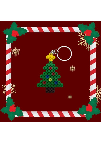 Yılbaşı Temalı Pixcel Çam Ağacı Anahtarlık