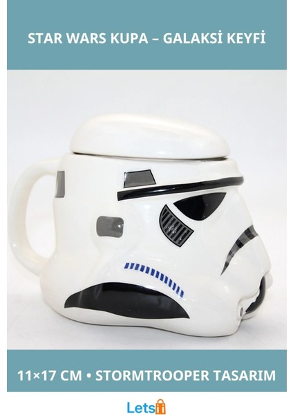 Porselen Star Wars Stormtrooper Kupa Bardak 11X17 cm
