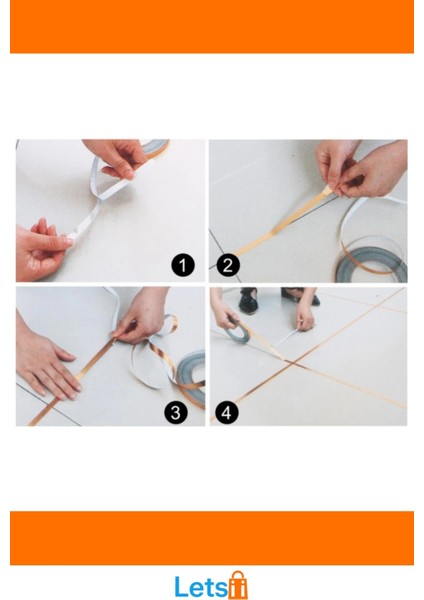 Kendinden Yapışkanlı Çok Amaçlı Altın Fayans Arası Şerit Bant 0.5 cm 50 Metre modelleri