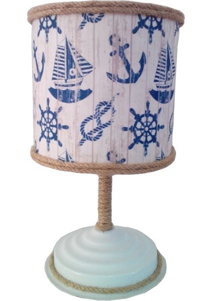 Halatlı Gemili 2.li Set M-0372 Kumaş Kaplama Genç ve Çocuk Odası Avize ve Abajur Takımı modelleri