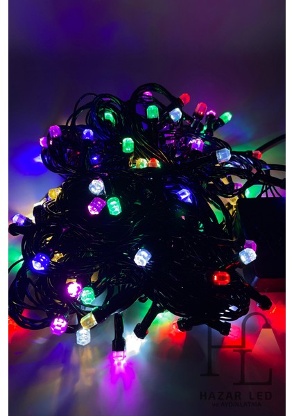 10 Metre 100 Ledli Rgb Ip LED Eklemeli Fonksiyonlu Dekoratif LED Işık Yılbaşı Süsü Çam Ağacı Işığı