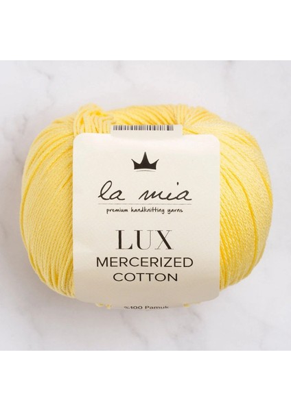 La Mia Lux Mercerized Cotton Sarı El Örgü Ipi - 177 - 33753