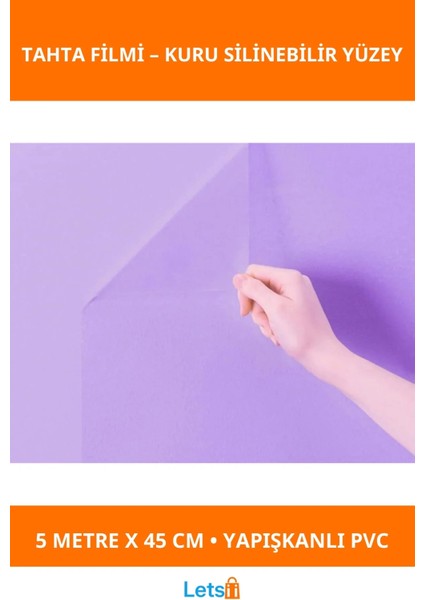 Kendinden Yapışkanlı Şeffaf Pvc Tahta Filmi 5 Metre x 45 cm