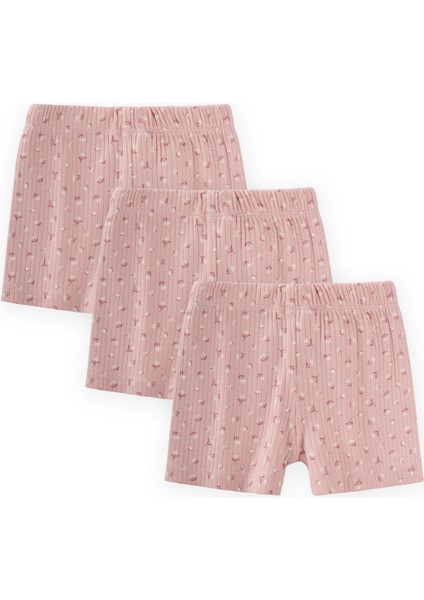 Üçlü Kız Boxer Set 2-9 Yaş Pudra Pembe Çiçekli fiyatları