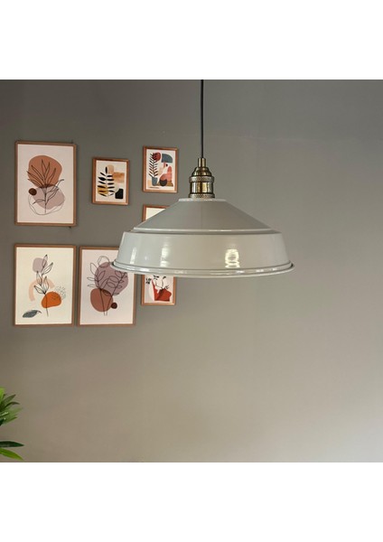 Carmelo Gri Renk Asaletli Tekli Avize Lale Başlık Sarkıt Lamba Salon Aydınlatma