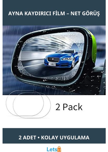 Yağmur Kaydırıcı Oto Dış Ayna Filmi 2 Adet