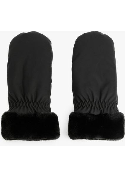 Suni Kürk Detaylı Astarlı Eldiven