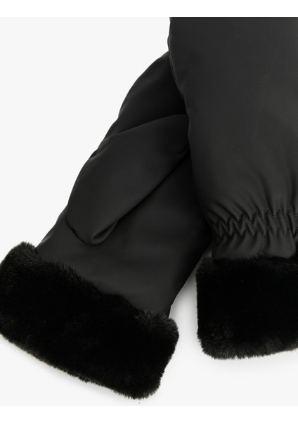 Suni Kürk Detaylı Astarlı Eldiven modelleri