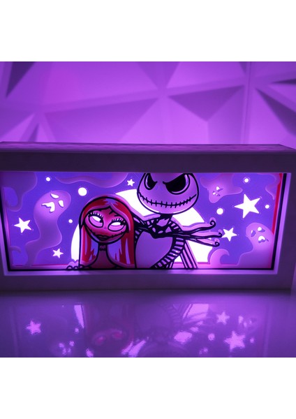 Nightmare Before Christmas Jack & Sally LED Işık Kutusu