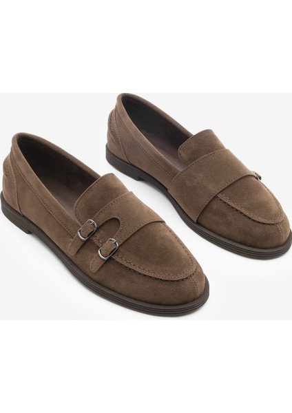 Kadın Loafer Makosen Tokalı Günlük Ayakkabı Ovora Kahve Süet indirimleri