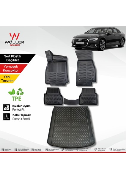 Audi A6 Paspas Bagaj Havuzu Set 2018 2025 Arası Uyumlu 3D Ultraflex Set