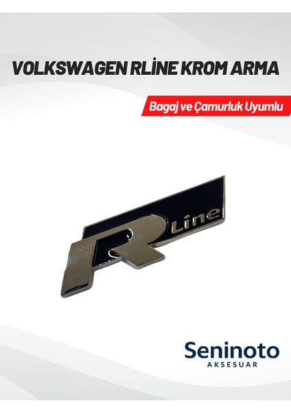 Volkswagen R Line 3D Krom Arma – Siyah Gümüş (Bagaj ve Çamurluk Uyumlu)