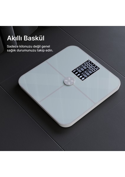 Dijital Nabız Ölçerli Akıllı Tartı Yağ Kemik Kas Kütlesi Ölçen Vücut Veri Analiz Ölçümlü Akıllı Baskül X8702 modelleri