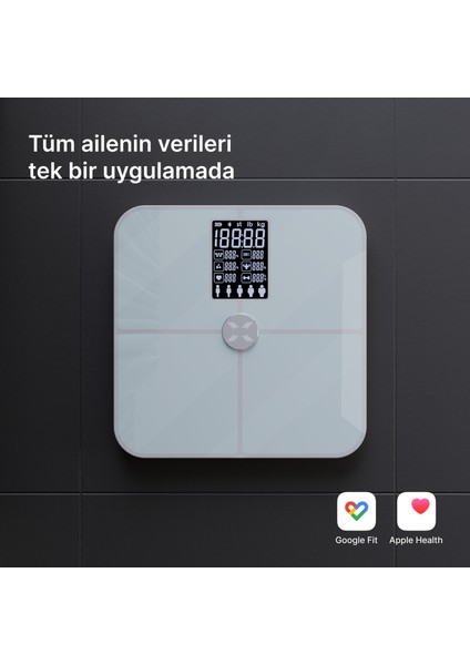 Dijital Nabız Ölçerli Akıllı Tartı Yağ Kemik Kas Kütlesi Ölçen Vücut Veri Analiz Ölçümlü Akıllı Baskül X8702 indirimleri