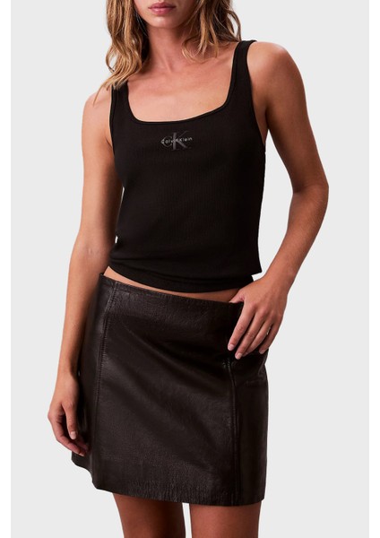 Fitilli Logolu Pamuklu Slim Fit Yuvarlak Yaka Atlet LV047A804GUB1 Bayan Atlet LV047A804G Ub1