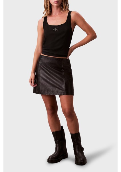 Fitilli Logolu Pamuklu Slim Fit Yuvarlak Yaka Atlet LV047A804GUB1 Bayan Atlet LV047A804G Ub1 fiyatları