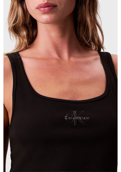 Fitilli Logolu Pamuklu Slim Fit Yuvarlak Yaka Atlet LV047A804GUB1 Bayan Atlet LV047A804G Ub1 indirimleri