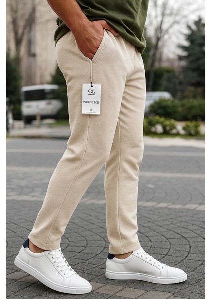 Erkek Bej-Siyah 2’li Pike Likralı Jogger Pantolon– Cepli, Normal Bel, Düz Paça fiyatları