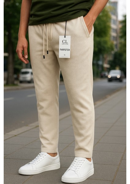 Erkek Bej-Siyah 2’li Pike Likralı Jogger Pantolon– Cepli, Normal Bel, Düz Paça indirimleri