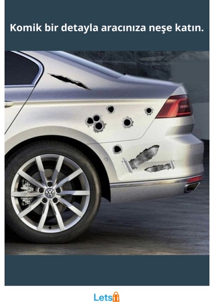 3 Boyutlu Gerçekçi Kurşun Izi Sticker 21X30 cm 11 Adet fiyatları