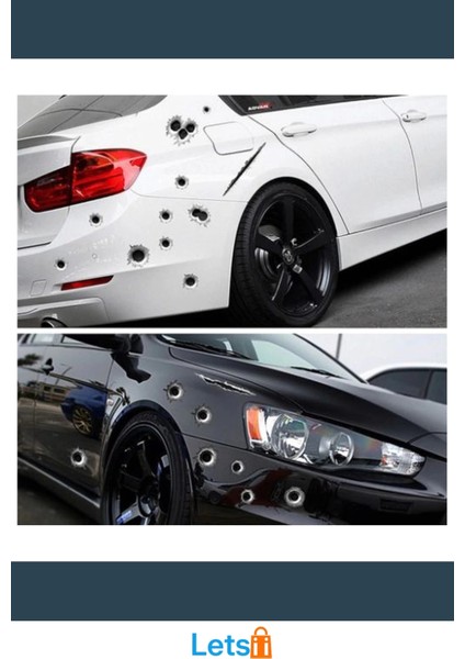 3 Boyutlu Gerçekçi Kurşun Izi Sticker 21X30 cm 11 Adet fırsatları