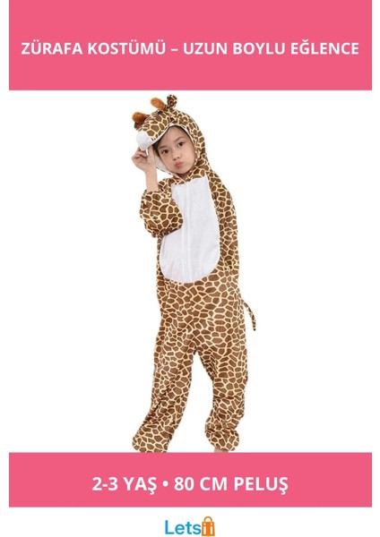 Şirin Zürafa Desenli Çocuk Kostümü 2 3 Yaş