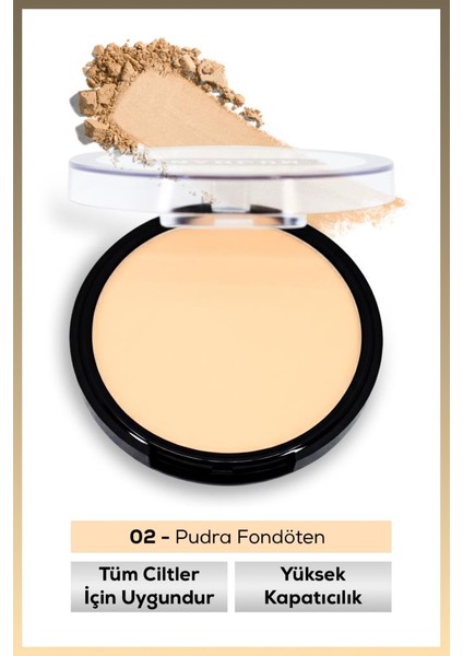 Tekli Oval Yüksek Kapatıcılı Pudra Fondöten No:2