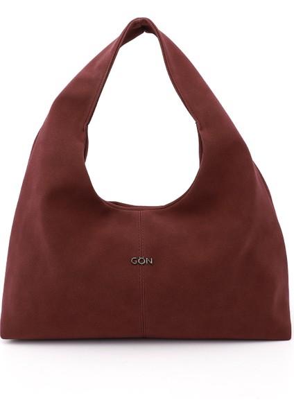 Kadın Bordo Süet El ve Omuz Çantası