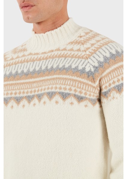 Desenli Yün Karışımlı Regular Fit Balıkçı Yaka Kazak Erkek Kazak 13186 24017 005 indirimleri