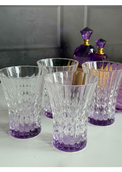 Darkness Mor Crystal 4'lü Meşrubat BARDAK(200ML)