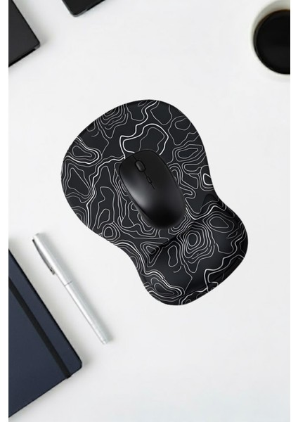 Topowave Bilek Destekli Mouse Pad Ergonomik Kaymaz Taban Mouse Pad , Bilek Koruyucu Dijital Mouse Pad
