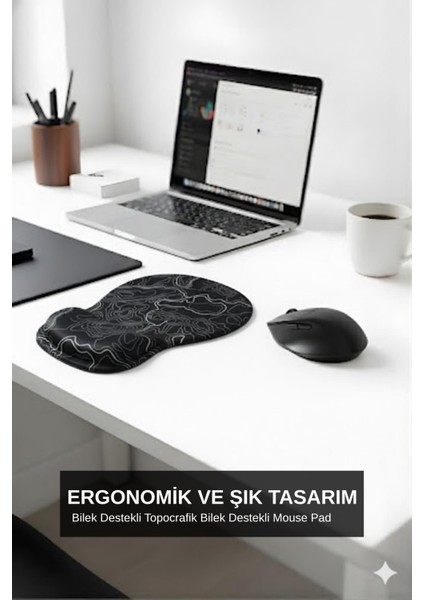 Topowave Bilek Destekli Mouse Pad Ergonomik Kaymaz Taban Mouse Pad , Bilek Koruyucu Dijital Mouse Pad modelleri