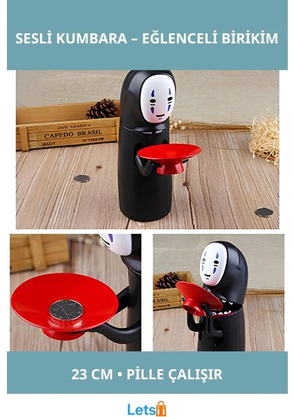 Elektronik Sesli Kumbara No Face Tasarımlı Eğlenceli Tasarım 23 cm