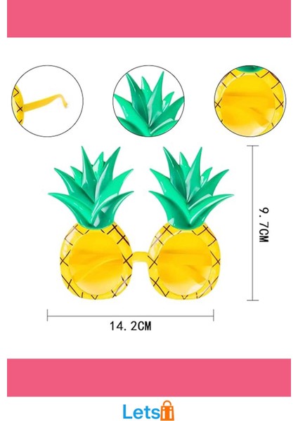 Tropikal Hawaii Ananas Şekilli Parti Gözlüğü indirimleri