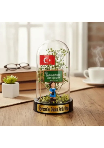 Türk Bayraklı Ters Fanus Öğretmenler Günü Hediyesi indirimleri