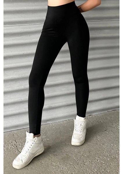 Esnek Yüksek Bel Siyah Uzun Parlak Disco Tayt fiyatları