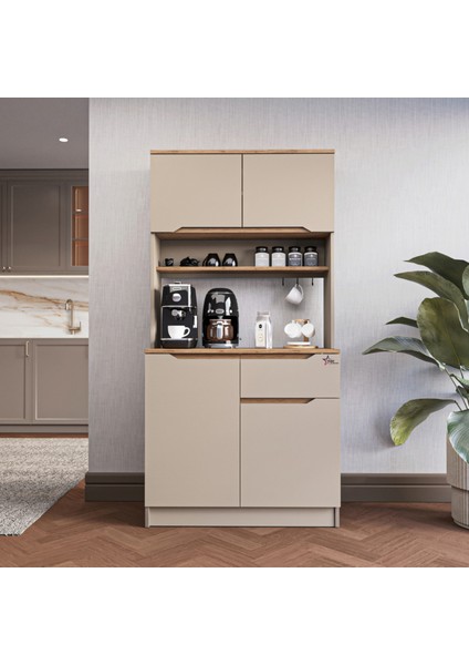 Çok Amaçlı Kahve Köşesi Dolabı Kendinden Kulplu Kapadokya K_401