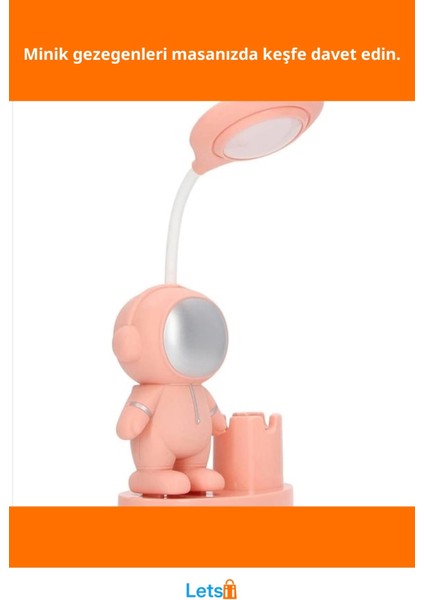 LED Astronot Masa Lambası ve Kalemlik Şarj Edilebilir Dekoratif Gece Lambası fiyatları