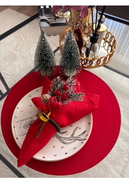 6lı Narlı Yılbaşı Peçete Yüzüğü Kırmızı Sofra Yeniyıl Noel Peçetelik Peçete fiyatları