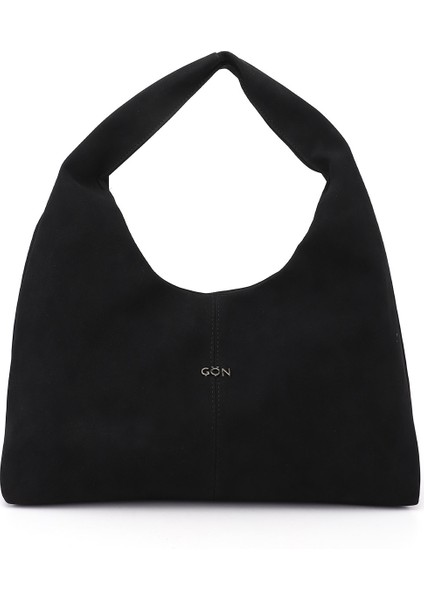 Kadın Siyah Süet El ve Omuz Çantası