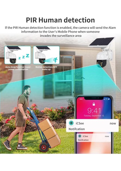 Wifi Uygulamalı Gece Görüşlü Solar Güneş Enerjili Kamera Akıllı Dış Mekan Güvenlik Kamer fırsatları