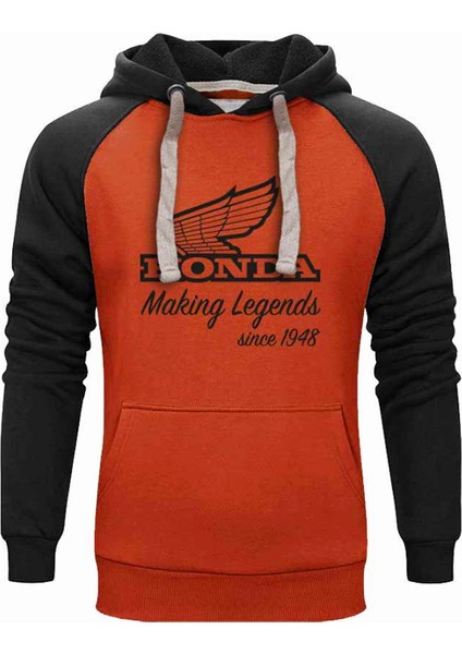 Kapüşonlu Turuncu-Siyah Sweatshirt - Hnda Sağlam fiyatları